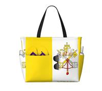 QWVBN Borsa da viaggio da spiaggia con bandiera del Vaticano, leggera e riutilizzabile, adatta per viaggi in famiglia, palestra e avventure all'aria aperta.