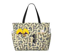 QWVBN Borsa da viaggio da spiaggia con mappa del tesoro del labirinto, leggera e riutilizzabile, adatta per viaggi in famiglia, palestra e avventure all'aria aperta.
