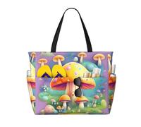 QWVBN Borsa da viaggio Fantasy Dream Mushroom Beach, leggera e riutilizzabile, adatta per viaggi in famiglia, palestra e avventure all'aria aperta.