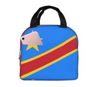 QWVBN Borsa per il pranzo con bandiera del Congo in alluminio ispessito con manico, mantiene il calore e la freschezza, ideale per pendolari e picnic.