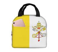 QWVBN Borsa per il pranzo con bandiera del Vaticano in alluminio ispessito con manico, mantiene il calore e la freschezza, ideale per pendolari e picnic.