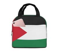 QWVBN Borsa per il pranzo con bandiera dello Stato della Palestina in alluminio ispessito con manico, mantiene il calore e la freschezza, ideale per pendolari e picnic.