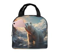 QWVBN Borsa per il pranzo invernale in lamina di alluminio ispessito con manico, mantiene il calore e la freschezza, ideale per pendolari e picnic.