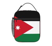 Qwvbn Borsa per il pranzo portatile con stampa della bandiera della Giordania, leggera e isolata, adatta sia per uomini che per donne, ideale per picnic e viaggi
