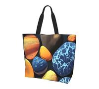 Qwvbn Borsa per la spesa a spalla singola da donna con stampa di ciottoli gialli dal design elegante e spazioso, perfetta per i pendolari quotidiani e lo shopping.