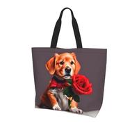 Qwvbn Borsa per la spesa a spalla singola da donna con stampa di un cane da gentiluomo, spaziosa ed elegante, perfetta per i pendolari quotidiani e lo shopping.