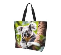 Qwvbn Borsa per la spesa da donna a spalla singola con stampa di koala, design elegante e spazioso, perfetta per i pendolari quotidiani e lo shopping.
