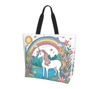 Qwvbn Borsa per la spesa da donna con stampa unicorni dal fiume Spaziosa ed elegante, perfetta per i pendolari quotidiani e lo shopping.