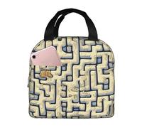 QWVBN Borsa portapranzo con labirinto mappa del tesoro in alluminio ispessito con manico, trattiene il calore e la freschezza, ideale per pendolari e picnic.