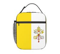 Qwvbn Borsa termica per il pranzo con bandiera del Vaticano, comoda borsa termica riutilizzabile, adatta per lavoro, viaggi, picnic, ufficio, ecc.