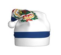 Qwvbn Cappello da Babbo Natale in peluche per adulti, stampa con bandiera del West Virginia, morbido e confortevole, per Natale, Capodanno, bomboniere per uomini e donne