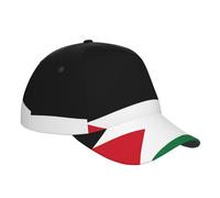 Qwvbn Cappello da baseball con bandiera dello Stato della Palestina, alla moda, design regolabile, adatto per corsa, esercizio fisico e sport all'aria aperta, nero