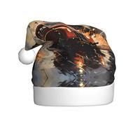 Qwvbn Cappello di Babbo Natale in peluche per adulti, stampa taxi a colori Londra, morbido e confortevole, per Natale, Capodanno, bomboniere per uomini e donne