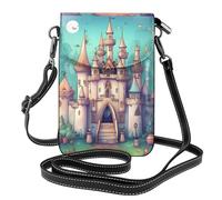 Qwvbn Classical Castle Leather crossbody flap phone bag, morbido e impermeabile, può essere utilizzato come un portafoglio, con una tracolla staccabile.