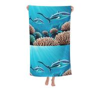 QWVBN Deep Sea Whales, asciugamano da bagno assorbente in fibra ultra fine, morbido, adatto per bagni, nuoto, yoga, spiagge, ecc.