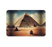 Qwvbn Dreaming of the Pyramids of Khufu - Tappetino antiscivolo per interni ed esterni, durevole e antimacchia, per portico