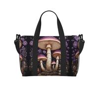 Qwvbn Due funghi viola nei boschi stampa borsa a tracolla borsa da viaggio confortevole leggera e impermeabile adatta per viaggi e uso quotidiano.