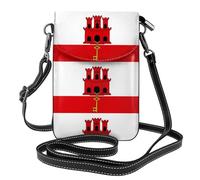Qwvbn Flag of Gibraltar Borsa a tracolla in pelle, morbida e impermeabile, può essere utilizzata come portafoglio, con tracolla staccabile.