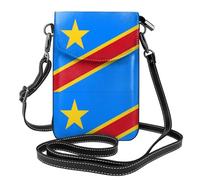 Qwvbn Flag of the Congo Leather crossbody flap phone bag, morbido e impermeabile, può essere utilizzato come un portafoglio, con una tracolla staccabile.
