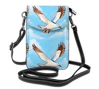 Qwvbn Flying Seagulls Leather crossbody flap phone bag, morbida e impermeabile, può essere utilizzato come un portafoglio, con una tracolla staccabile.