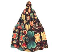 Qwvbn Heart Crush Flower - Mantello con cappuccio per Halloween e giochi di ruolo, mantello leggero drappeggiato