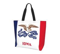 Qwvbn Iowa Borsa per la spesa da donna con bandiera dello Stato, design spazioso ed elegante, perfetta per i pendolari quotidiani e per lo shopping.
