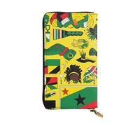 Qwvbn Jamaican Elements Prints, portafoglio lungo in pelle per riporre assegni di contanti e telefoni cellulari, adatto sia per uomini che per donne.