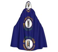 Qwvbn Kentucky Bandiera dello Stato con cappuccio Halloween Gioco di ruolo Costume Accappatoio Mantello Mantello Leggero Drappeggiato Giacca