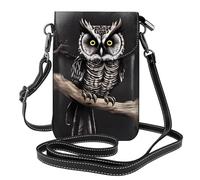 Qwvbn Late Night Owl Borsa a tracolla in pelle con patta per telefono, morbida e impermeabile, può essere utilizzata come portafoglio, con tracolla staccabile.