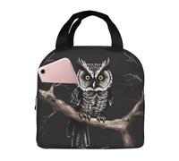 QWVBN Late Night Owl - Borsa per il pranzo in alluminio ispessito con manico, mantiene il calore e la freschezza, ideale per pendolari e picnic.