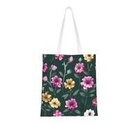 Qwvbn Le bellissime borse in tela con fiori viola sono riutilizzabili e adatte per lo shopping, andare a scuola, andare a lavoro, ecc.