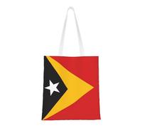 Qwvbn Le borse di tela con bandiera di Timor Est sono riutilizzabili e adatte per lo shopping, andare a scuola, andare al lavoro, ecc.