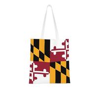 Qwvbn Le borse in tela con bandiera del Maryland sono riutilizzabili e adatte per lo shopping, andare a scuola, andare al lavoro, ecc.