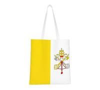 Qwvbn Le borse in tela con bandiera del Vaticano sono riutilizzabili e adatte per lo shopping, andare a scuola, andare al lavoro, ecc.