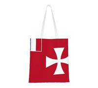 Qwvbn Le borse in tela con bandiera delle isole Wallis e Futuna sono riutilizzabili e adatte per lo shopping, andare a scuola, andare a lavoro, ecc.