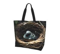 Qwvbn Little Bird Nest Prints, borsa per la spesa a spalla singola da donna, design elegante e spazioso, perfetta per i pendolari quotidiani e lo shopping.