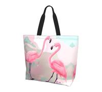 Qwvbn Love Flamingo Prints, borsa per la spesa a spalla singola da donna, design elegante e spazioso, perfetta per i pendolari quotidiani e lo shopping.