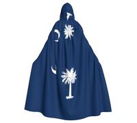Qwvbn Mantello con cappuccio con bandiera della Carolina del Sud per Halloween e giochi di ruolo, mantello leggero drappeggiato