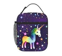 Qwvbn One-Horse Star Prints, borsa per il pranzo portatile leggera e isolata, adatta sia per uomini che per donne, ideale per picnic e viaggi