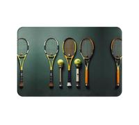Qwvbn Palline da tennis e racchette da esterno antiscivolo tappetino durevole e antimacchia per porte esterne ponte portico