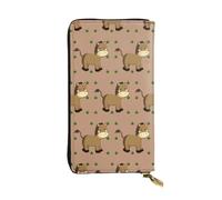 Qwvbn Portafoglio lungo in pelle con stampa di asini dei cartoni animati per riporre assegni di contanti e telefoni cellulari, adatto sia per uomini che per donne.