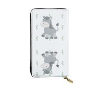 Qwvbn Portafoglio lungo in pelle con stampa di asini sorridenti per riporre assegni di contanti e telefoni cellulari, adatto sia per uomini che per donne.