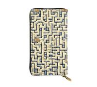 Qwvbn Portafoglio lungo in pelle con stampa di mappa del tesoro labirinto per conservare assegni di cassa e telefoni cellulari, adatto sia per uomini che per donne.