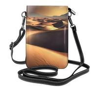 Qwvbn Sahara Desert Leather Crossbody Flap Phone Bag, morbida e impermeabile, può essere utilizzato come un portafoglio, con una tracolla staccabile.