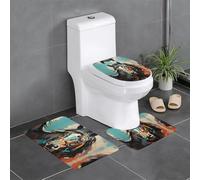 Qwvbn Set di 3 tappetini antiscivolo da 61 x 40,6 cm con immagini di cavalli colorati, assorbenti e resistenti per l'uso in bagni e servizi igienici.