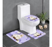 Qwvbn Set di 3 tappetini antiscivolo da 61 x 40,6 cm con simpatica scimmia dorata, assorbenti e resistenti per l'uso in bagni e servizi igienici.