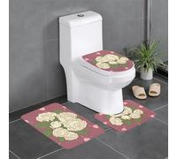 Qwvbn Set di 3 tappetini antiscivolo da 61 x 40,6 cm con stampa rosa bianca dell'amore, assorbenti e resistenti per l'uso in bagni e servizi igienici.