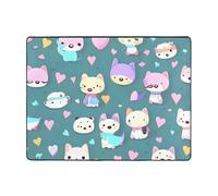 Qwvbn Simpatica piccola volpe stampata tappetino antiscivolo 160 x 122 cm decorazione per la casa morbido e antiscivolo adatto per soggiorni, hotel e uffici.