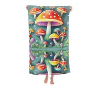 QWVBN Simpatici funghi colorati asciugamano da bagno assorbente in fibra ultra fine, morbido, adatto per bagni, nuoto, yoga, spiagge, ecc.