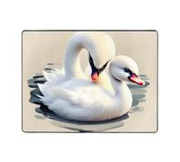 Qwvbn Simpatico piccolo cigno stampa tappetino antiscivolo 160 x 121,9 cm decorazione per la casa morbido e antiscivolo adatto per soggiorni, hotel e uffici.